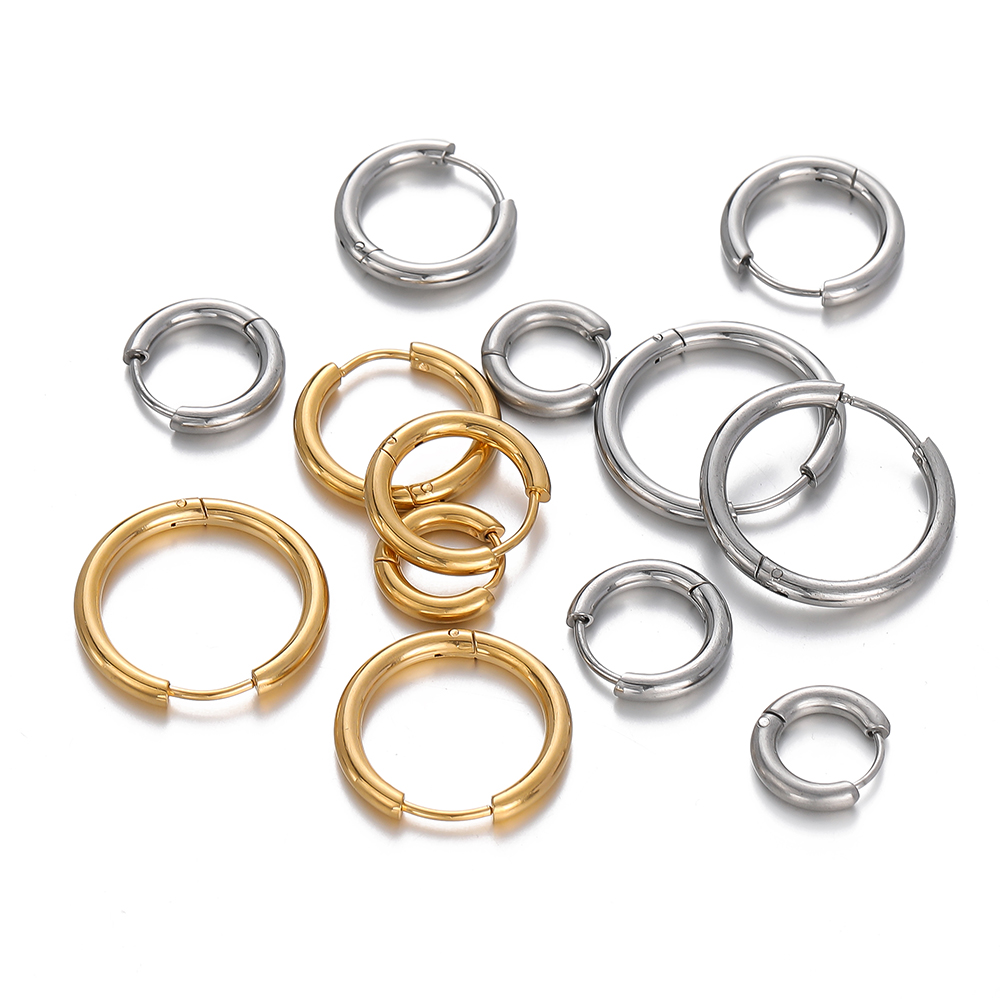 2個入り 8-18mm ステンレス製 丸型フープイヤリングパ - Hoop Earrings のレビューと価格