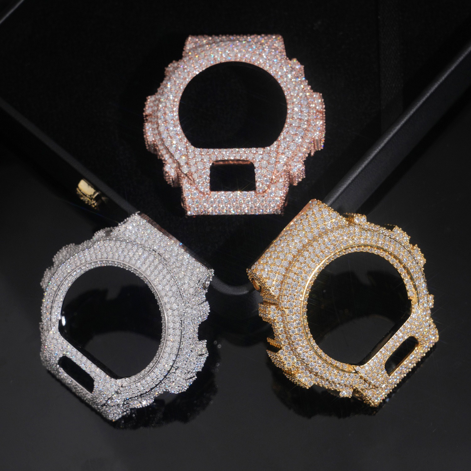 ブリンブリン・ヒップホップウォッチケース：プレミアムモアッサ - Jewelry Watches Silver のレビューと価格
