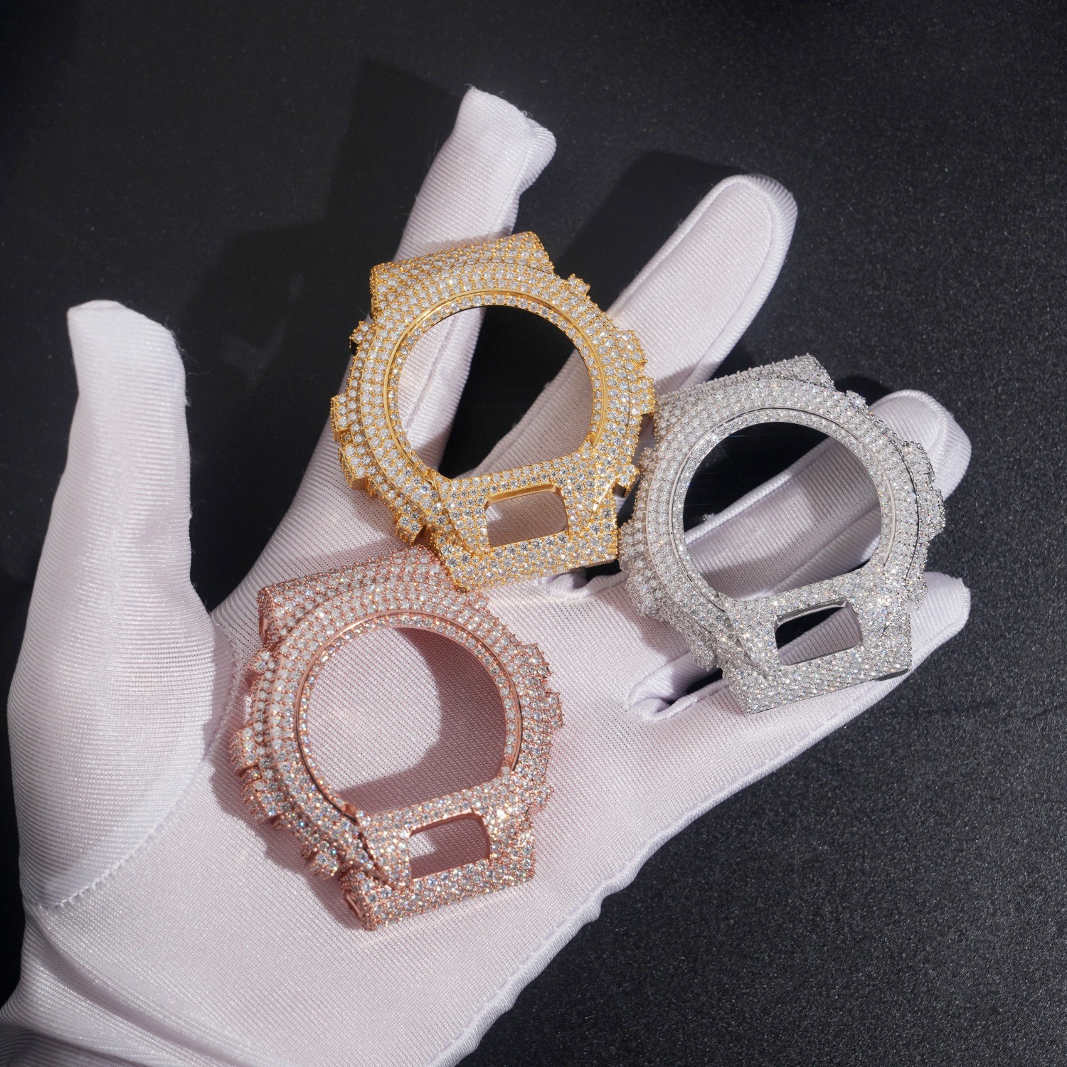ブリンブリン・ヒップホップウォッチケース：プレミアムモアッサ - Jewelry Watches Silver のレビューと価格